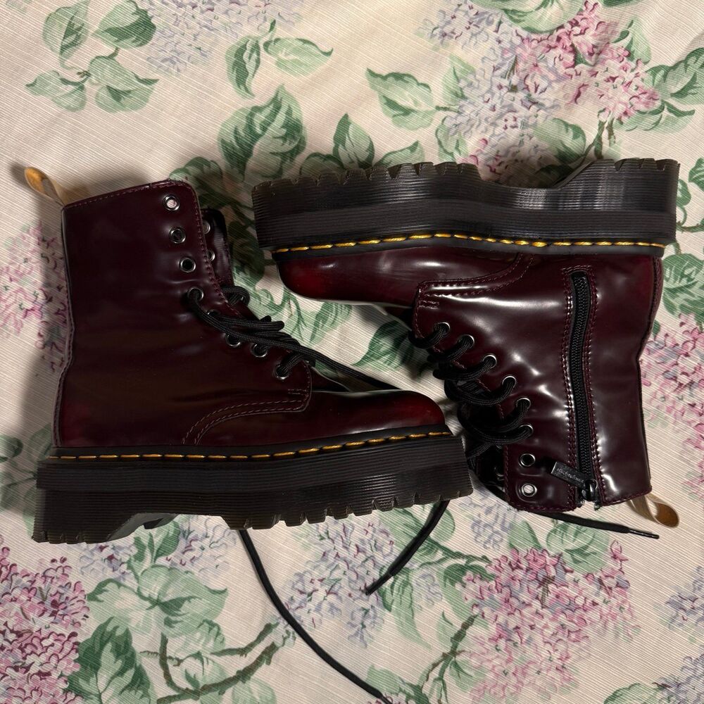 Dr. Martens Vegan Jadon II Cherry Red boots